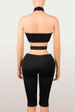 Solid Color Hollow Out Sexy Seventh Jumpsuit GXIY-K25L2040