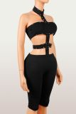 Solid Color Hollow Out Sexy Seventh Jumpsuit GXIY-K25L2040