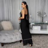 Sexy Sleeveless Beaded Spaghetti Straps Maxi Dress CYA-902240