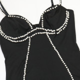 Sexy Sleeveless Beaded Spaghetti Straps Maxi Dress CYA-902240