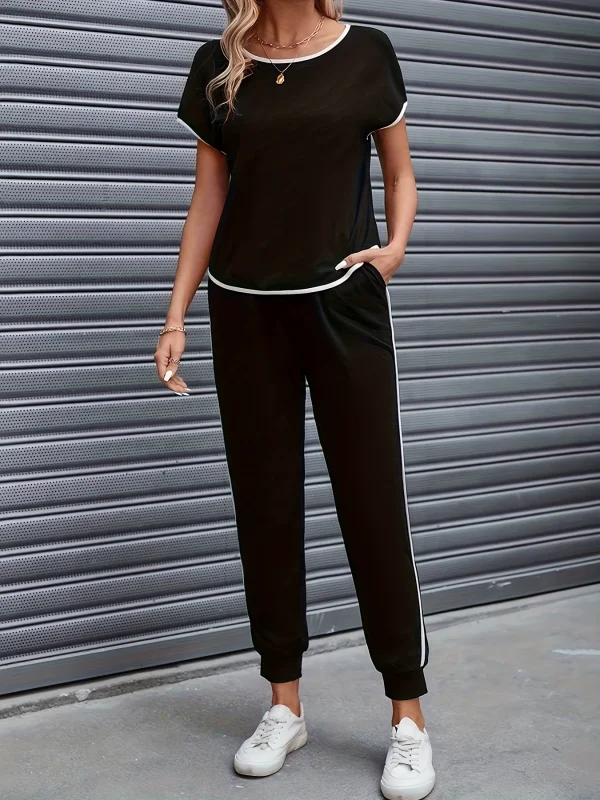 Short Sleeve Loose Two Piece Pants Set GDYF-3509