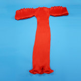 Lantern Sleeve Press Pleated Maxi Dress YF-10977