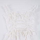 Solid Color Drawstring Cake Mini Dress GPKJ-MR46284