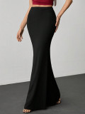 Solid Color High Waist Long Fishtail Skirt GZJF-ZJ6649