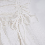 Solid Color Drawstring Cake Mini Dress GPKJ-MR46284