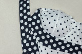 Black White Color Block Polka Dot Print Mini Dress GJYO-305067