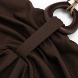 Solid Color Halterneck Ruched Tops GSBW-J26TP075