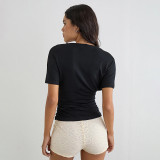 Deep V Neck Bat Sleeve T Shirt GSBW-C26TP096