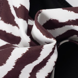 Zebra-Print Halterneck Sexy Bikini Set GPKJ-MR48263