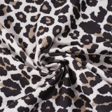Leopard Print V Neck Tie Up Mini Dress GPKJ-MR47128