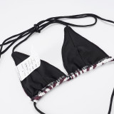 Zebra-Print Halterneck Sexy Bikini Set GPKJ-MR48263