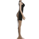 Sexy Hollow Out Solid Color Bandage Dress XEF-K6D03416A