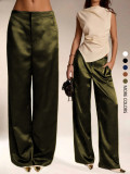 Solid-Color Satin Wide-leg Pants GSRX-816