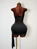 Solid Color Lace Patchwork Tube Top Dress GHYX-TJY8210