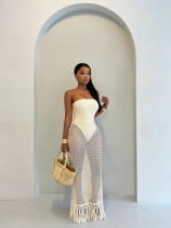 Hollow Out Knits Dress Two Piece Set GHYX-JYP7024