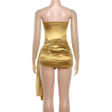 Sexy Sequin Wrap Chest Bodysuit  GZJQ-K6K01768A