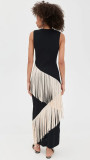 Sleeveless Tassel Irregular Maxi Dress GRNH-28893