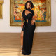 Solid Color Hollow Out Sleeveless Maxi Dress GJYO-JD305073