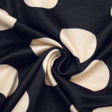 Polka Dots Print Drawstring Seventh Pants MXBF-J26PT106