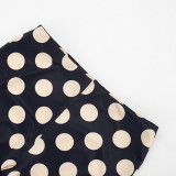 Polka Dots Print Drawstring Seventh Pants MXBF-J26PT106