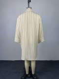 Stripe Loose Long Sleeve Shirt GCNE-73691