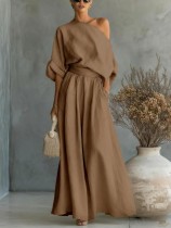 Solid Color Half Sleeve Two Piece Pants Set GWDS-260322