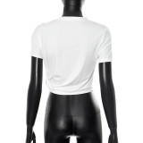 Solid Color Irregular T Shirts GSZM-C25TP021