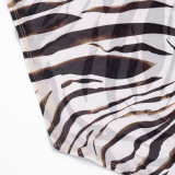 Zebra-print Mesh Top Two Piece Shorts Set GSZM-J26ST109