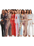 Long Sleevel Print Hooded Flare Pants 2 Piece Set GXZY-Xy2507