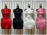 3D Rose Sleeveless Mini Dress GADE-9391