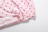 Polka Dots Print Tie Up Bikinis+Skirt 3 Piece Set GYME-K25S89257