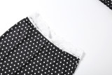 Lace-trimmed Tank Top And Polka-dot Skirt Set GYME-K6S02772A