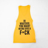 Letter Print Sleeveless Vest Dress GDSF-D26DS002