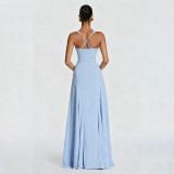Solid Color Backless Maxi Dress GYME-K6D03508A