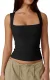 Plus Size Square Neck Solid Color Tank Top GYWO-55002