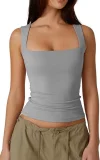 Plus Size Square Neck Solid Color Tank Top GYWO-55002