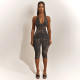 Leopard Print Backless Sleeveless Seventh Jumpsuit MXBF-J26JP064