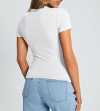 Plus Size Short Sleeve Solid Color T Shirt GYWO-55001