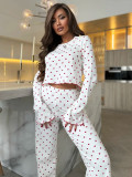 Bell-Sleeve Printed Pants Loungewear 2 Piece Set  GFMC-1815