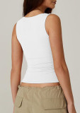 Plus Size Square Neck Solid Color Tank Top GYWO-55002