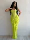 Sleeveless Solid Chiffon Pleated Maxi Dress ZSD-0781