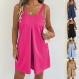 Solid Color Sleeveless Sling Romper GYWO-55038