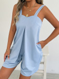 Solid Color Sleeveless Sling Romper GYWO-55038