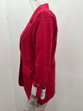Plus Size Solid Color Casual Blazer Coats GYWO-9907