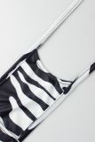 Zebra Print Sleeveless Backless Romper YWXS-K26L2132
