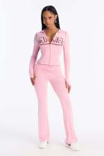 VIP1 Letter Print Zipper Hooded Coats Pants Suit  YWXS-K26L2290