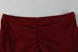 Sexy Wrap Chest Top Ruffles Skirt 2 Piece Set GXIY-K25L1868