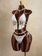 Sexy Tie Up Solid Color Bikini 2 Piece Swimsuit GXIY-K26L2152