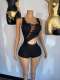 Sleeveless Bandage Hollow Out Tank Top Shorts Suit YWXS-K25L1528