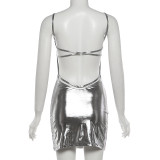 Sexy Backless Sling Mini Dress XEF-K6D02030A